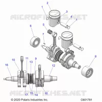 ENGINE, PISTON AND VILEBREQUIN