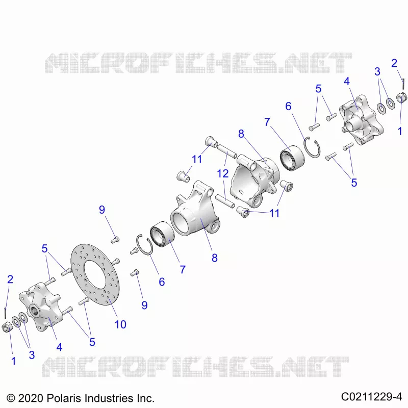 SUSPENSION ARRIERE HUBS, CARRIER AND BRAKE DISC