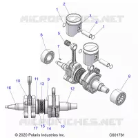 ENGINE, PISTON AND VILEBREQUIN