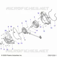ENGINE, STATOR COVER AND FLYROUE