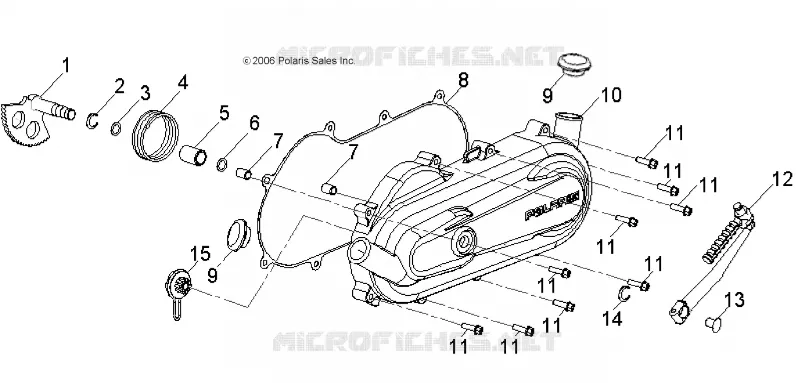 KICK DE DEMARRAGE and CARTERS MOTEUR COVER, LH