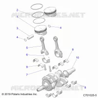 ENGINE, VILEBREQUIN AND PISTON
