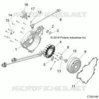 ENGINE, STATOR AND VOLANT MOTEUR