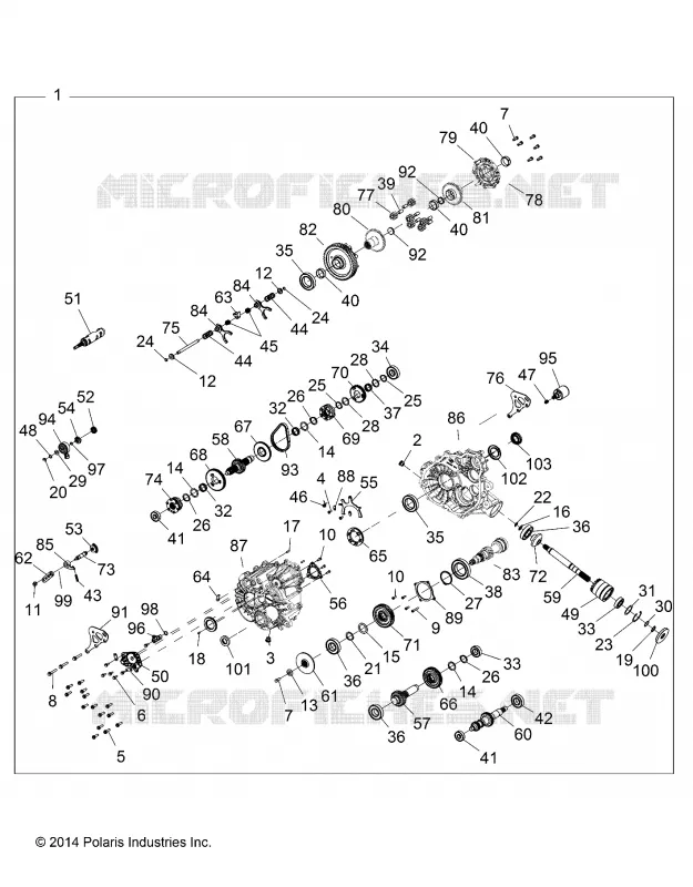 SYSTÈME DE TRANSMISSION, PONT PRINCIPAL INTERNALS