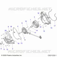 ENGINE, STATOR COVER AND FLYROUE