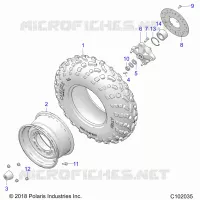 ROUES, FRONT TIRE AND BRAKE DISC