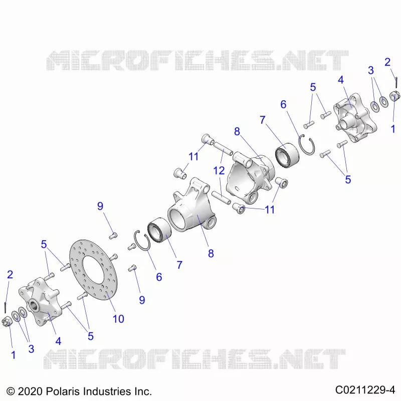 SUSPENSION ARRIERE HUBS, CARRIER AND BRAKE DISC