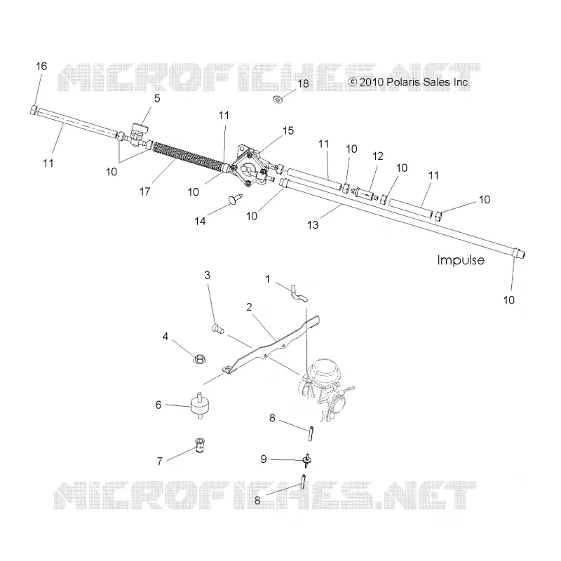 MOTEUR, CARBURATEUR MOUNTING AND CARBURANT LINES