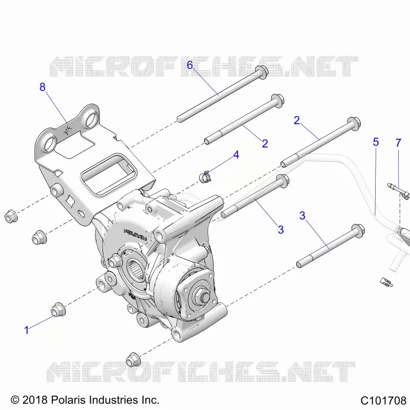 SYSTÃˆME DE TRANSMISSION, GEARCASE MOUNTING, REAR