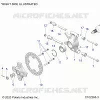 SUSPENSION ARRIERE HUBS, CARRIER AND BRAKE DISC