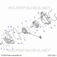 ENGINE, STATOR COVER AND FLYROUE