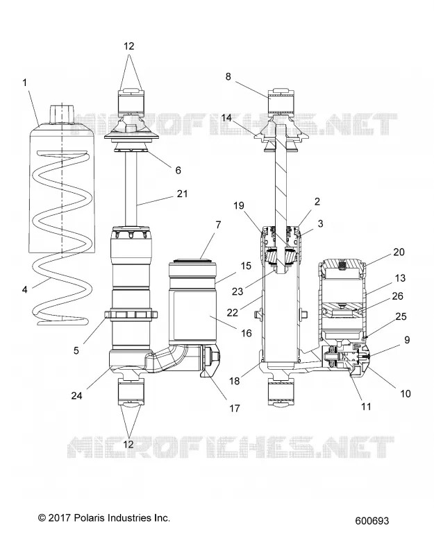 SUSPENSION, AMORTISSEUR AVANT TRACK 7044623