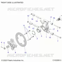 SUSPENSION ARRIERE HUBS, CARRIER AND BRAKE DISC