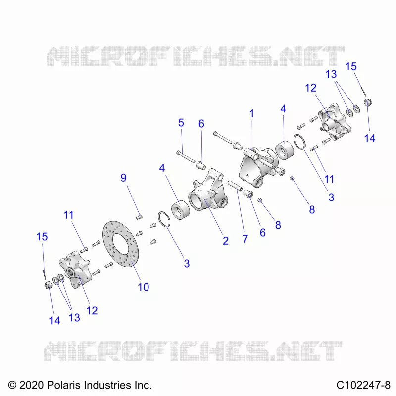 SUSPENSION ARRIERE HUBS, CARRIER AND BRAKE DISC