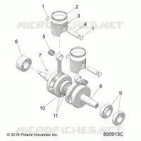 ENGINE, PISTON AND VILEBREQUIN
