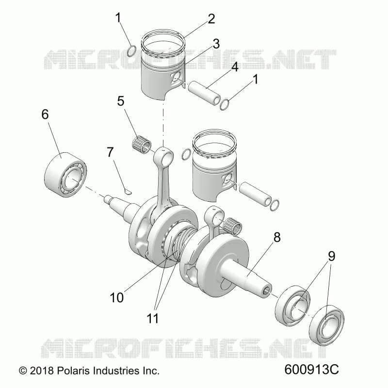 ENGINE, PISTON AND VILEBREQUIN