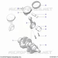 ENGINE, VILEBREQUIN AND PISTON