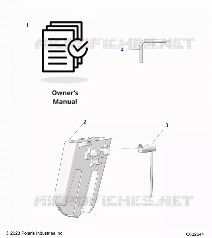 REFERENCES, TOOLS, BELT HOLDER, AND MANUEL DU PROPRIETAIRE