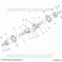 SUSPENSION ARRIERE HUBS, CARRIER AND BRAKE DISC