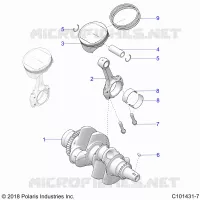 ENGINE, VILEBREQUIN AND PISTON