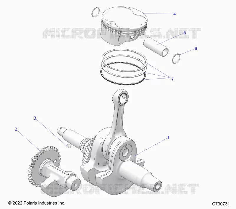 ENGINE, VILEBREQUIN, PISTON AND BALANCE SHAFT