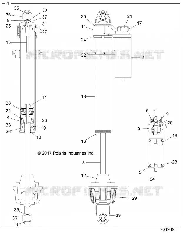 SUSPENSION, AMORTISSEUR AVANT INTERNALS