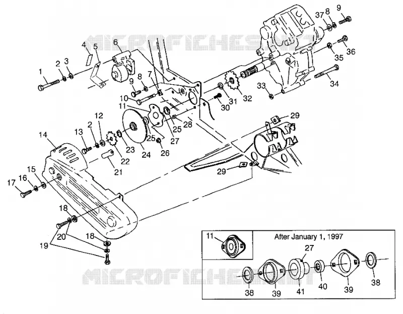 PONT/FREIN AND COUVERCLE DE CHAINEE MOUNTING MAGNUM 4X4 W97AC42A, SWEDISH MAGNUM (4940834083C004)