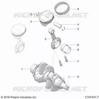 ENGINE, VILEBREQUIN AND PISTON