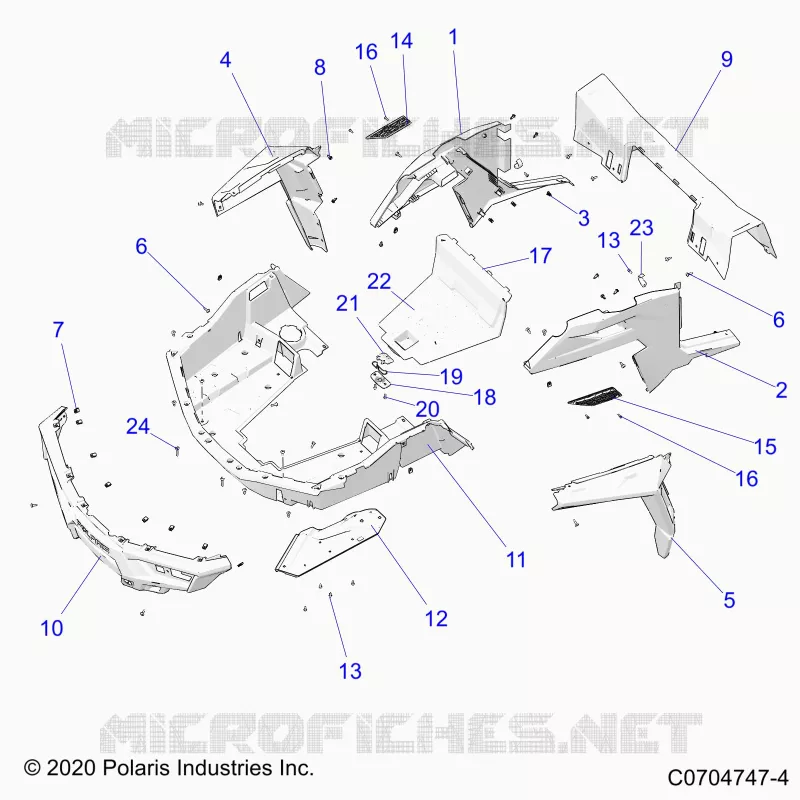 CARROSSERIE ARRIERE RACK AND FENDERS