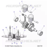 ENGINE, PISTON AND VILEBREQUIN