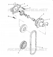 POMPE A EAU XLT/0930767,XLT SP/0930667    XLT SKS/ 0930567 (4923012301034A)