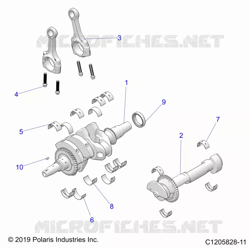 ENGINE, VILEBREQUIN AND BEARINGS
