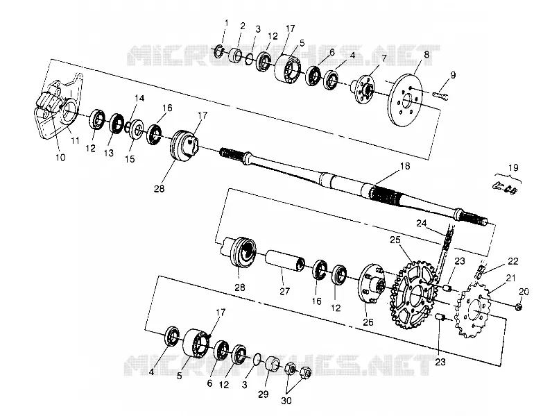 ARBRE DE TRANSMISSION INTERMEDIAIRE 6X6 400L