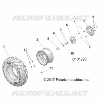 ROUES, FRONT TIRE AND BRAKE DISC