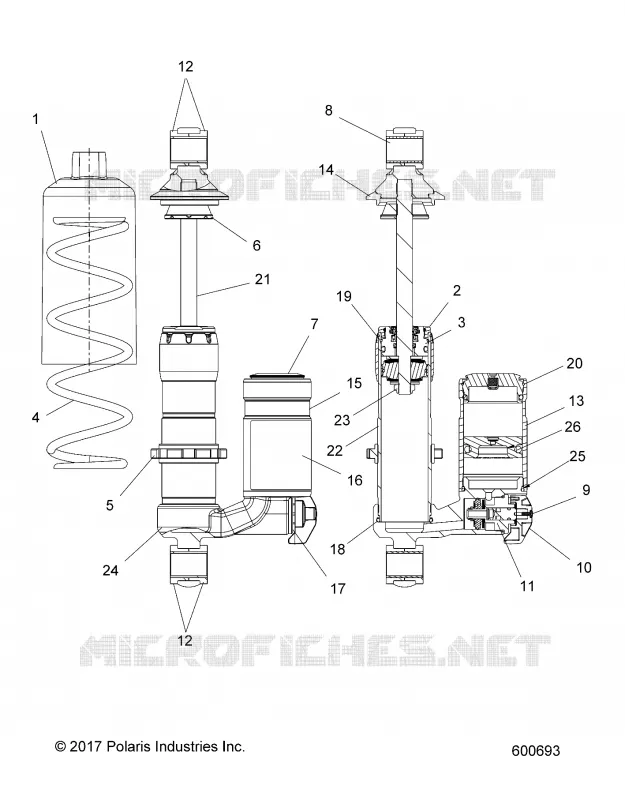 SUSPENSION, AMORTISSEUR AVANT TRACK
