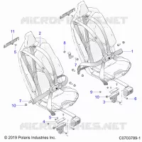 SIEGE BELT MOUNTING, FRONT, 6 POINT