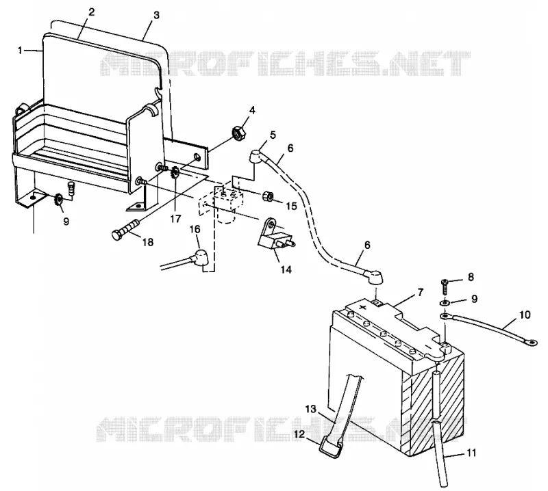 SUPPORT BATTERIE WIDETRAK LX 0982065 and EUROPEAN WIDETRAK LX E982065 (4943884388C002)
