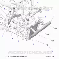 CHASSIS, MOUNTING, FRONT GEARCASE AND SUPPORT PARE CHOCS 