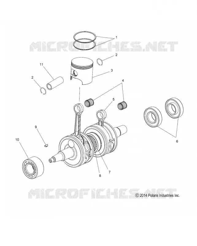 MOTEUR, PISTON AND CRANKSHAFT