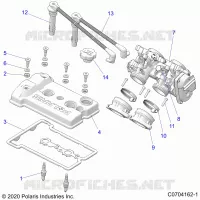 ENGINE, THROTTLE BODY AND COUVERCLE SOUPAPE