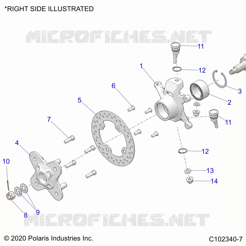 SUSPENSION AVANT HUB, KNUCKLE AND BRAKE DISC