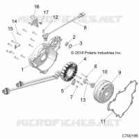 ENGINE, STATOR AND VOLANT MOTEUR