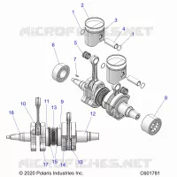ENGINE, PISTON AND VILEBREQUIN