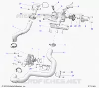 MOTEUR, COOLANT PUMP AND THERMOSTAT