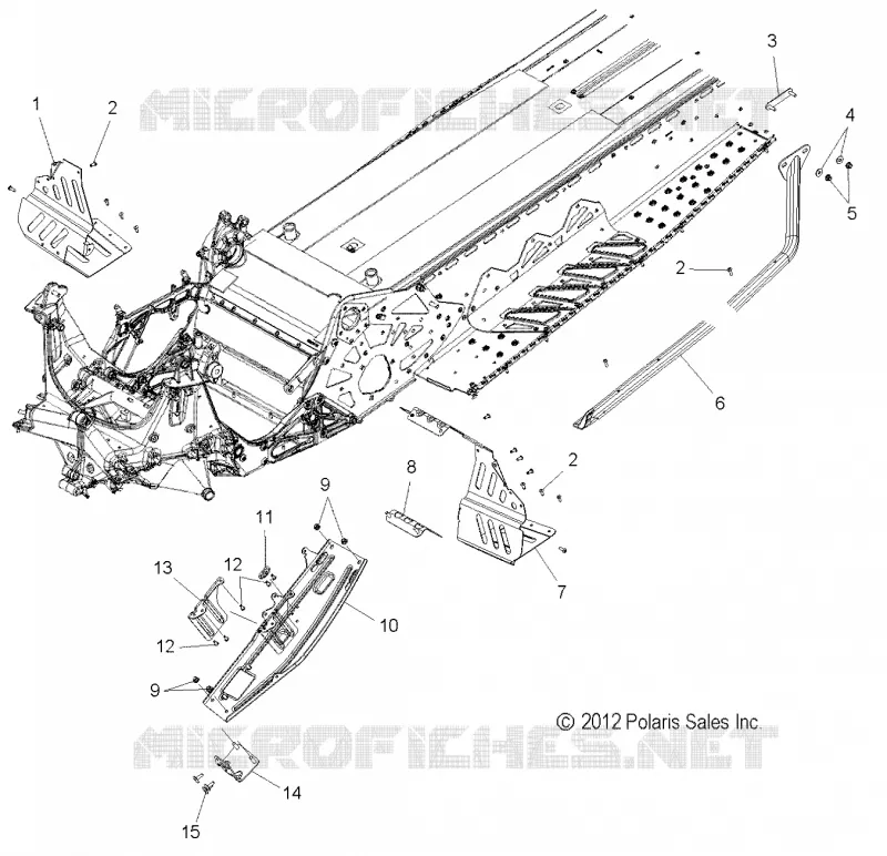 CHASSIS, PROTECTION D'EMBRAYAGE AND REPOSE PIEDS (600/144 INCH)