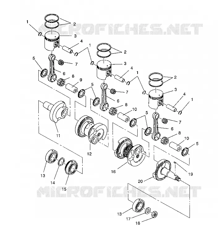PISTON ET VILEBREQUIN XLT/0930767,XLT SP/0930667    XLT SKS/0930567 (4923012301035A)