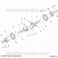 SUSPENSION ARRIERE HUBS, CARRIER AND BRAKE DISC