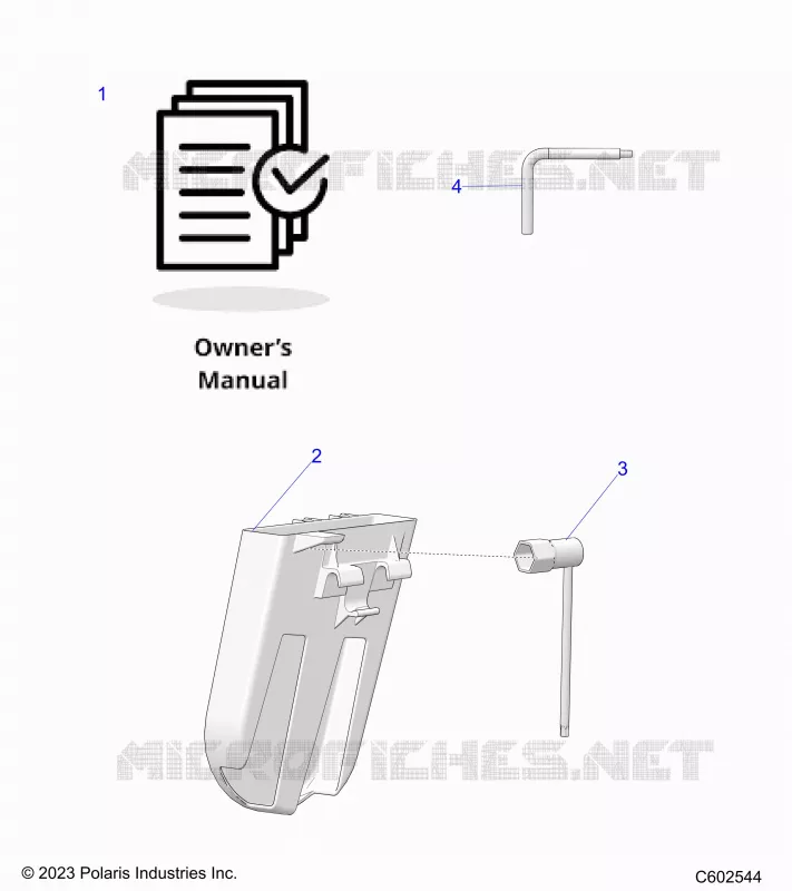 REFERENCES, TOOLS, BELT HOLDER, AND MANUEL DU PROPRIETAIRE
