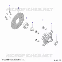 ROUES, FRONT HUB AND BRAKE DISK