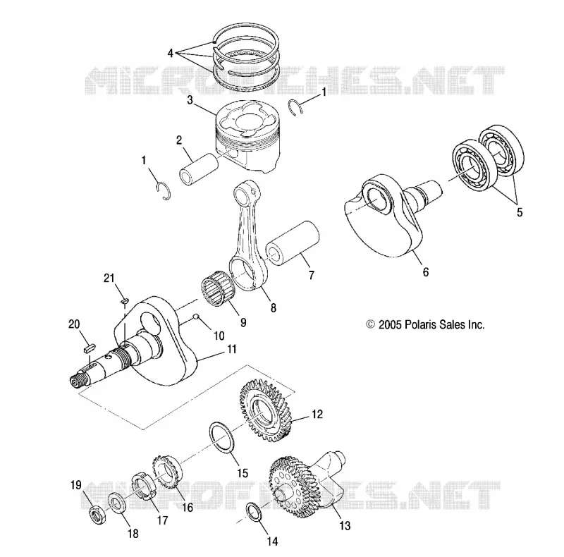 MOTEUR, VILEBREQUIN AND PISTON